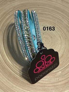 Paparazzi Harlem Hustle Blue Suede Snap Wrap Bracelet